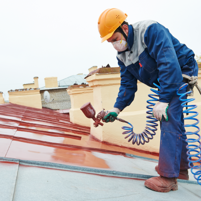 Painting a roof